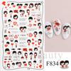 Nail Art Stickers, Romantic Valentine'S Day Love Cartoon Panda Love Adhesive Nail Stickers