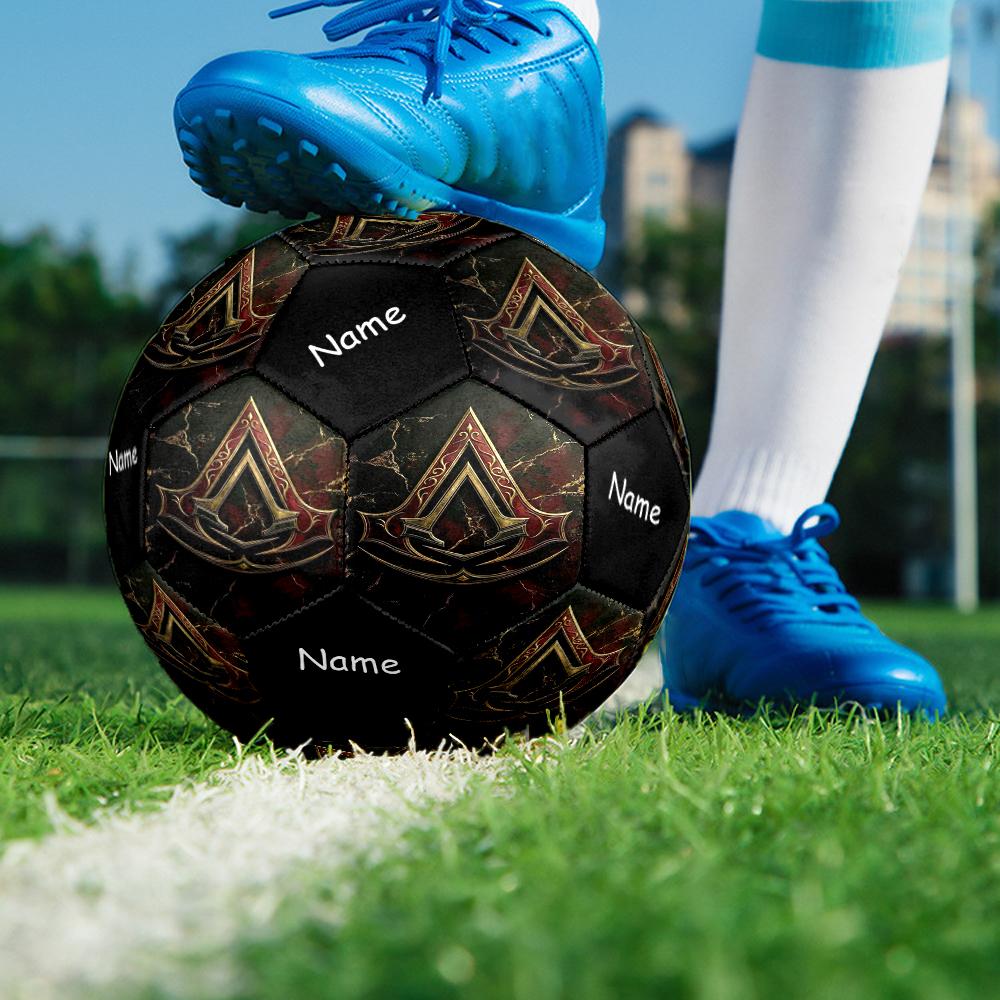 Custom Name Assassin's Creed Theme Size 5 Soccer Ball, Suitable for Both Indoor and Outdoor Matches, a Gift Suitable for Everyone.