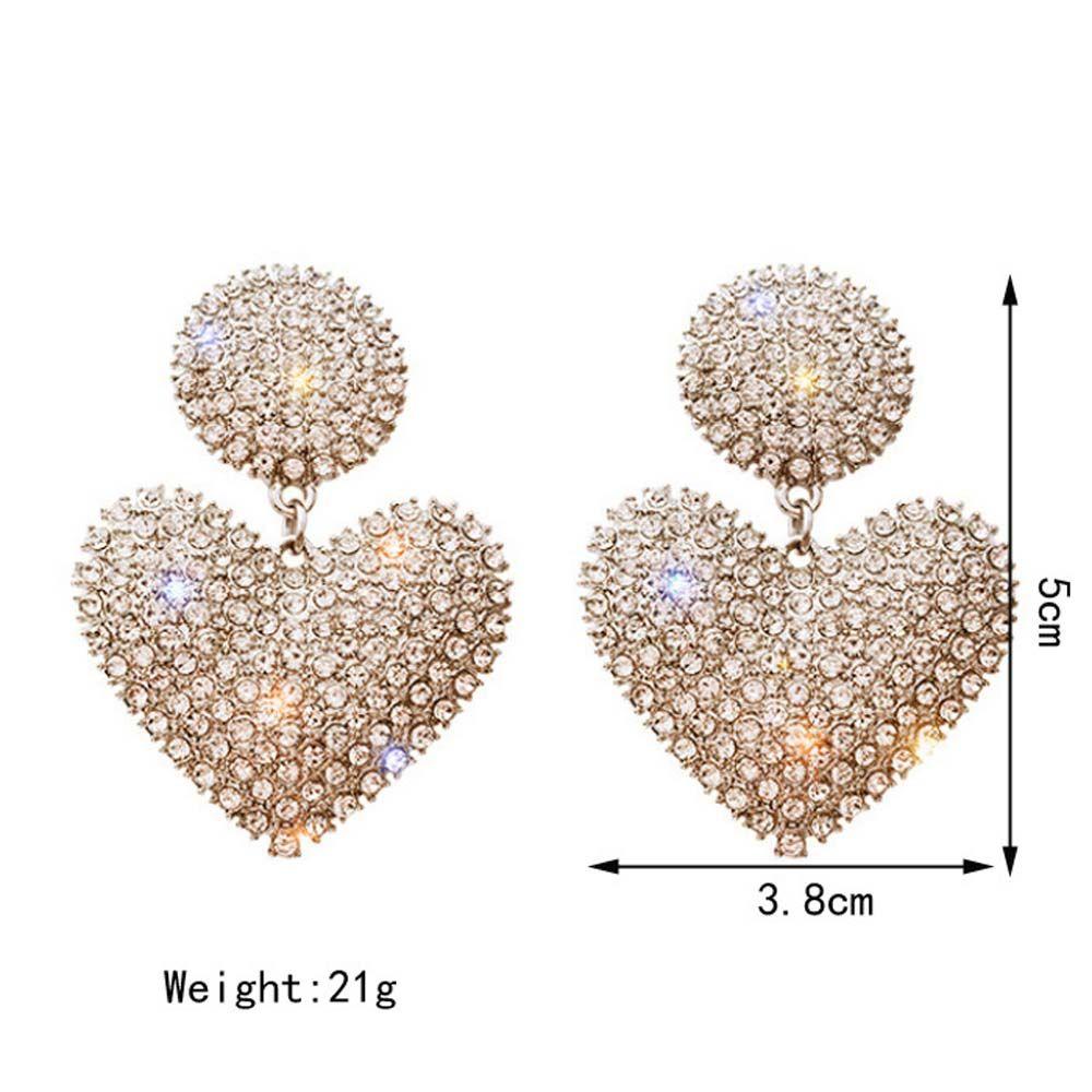 Pendant Love Heart Gift For Women Crystal Jewelry Dangle Earring Stud Earrings Drop Earrings