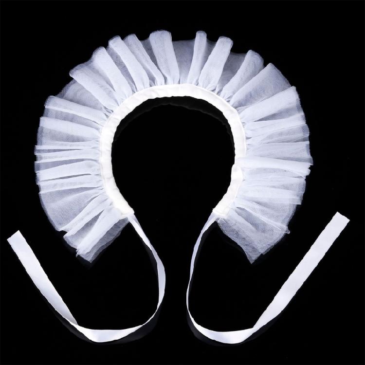 Vintage Renaissances Ruffled Mesh False Collar Victorian Gothic Neck Ruff Shawl Scarf Costume Cosplay Props for Women