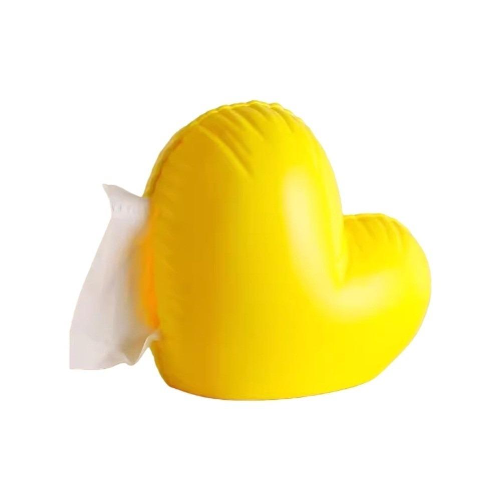 ABS Love Heart Tissue Box Waterproof Modern Style Inflatable Heart Tissue Container Decorative Colorful