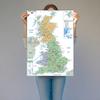 United Kingdom Administrative Area Map Poster Art Prints For Home Room Office Wall Decoration Educational Supplies Travel Products