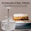 Регулируемый круглый ручной пресс для котлет для гамбургеров с антипригарным покрытием из нержавеющей стали для идеальных котлет для гамбургеров каждый раз