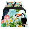 Tropical Birds Duvet Cover Watercolor Hummingbird Flowers Twin Bedclothes Exotic Wildlife White Abstract Polyester Qulit Cover