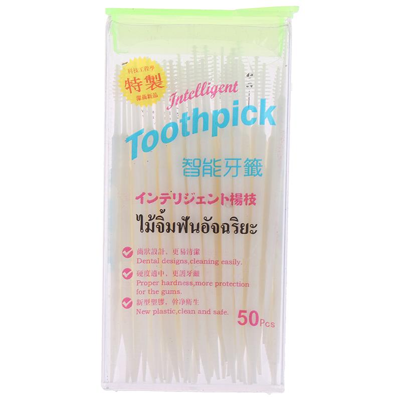 50 палочек/набор, двойная квадратная коробка, ультратонкая зубочистка для зубочисток, линия зубочисток