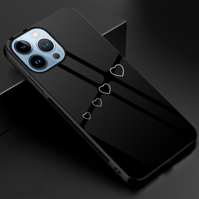 Чехол из закаленного стекла с сердечком для Iphone 14pro Max 13 11 12 Mini Xs Xr X, чехол для Iphone 7 8 6s Plus Se 2022, чехол