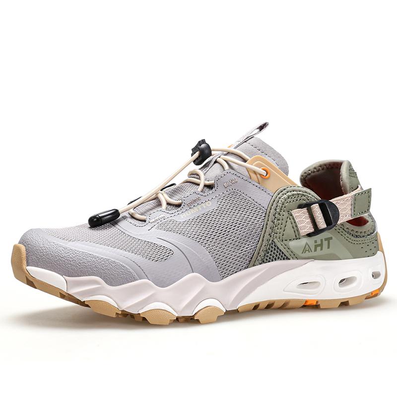 HUMTTO Летняя походная обувь, модные уличные быстросохнущие пляжные сандалии для мужчин, дышащие нескользящие мужские кроссовки для горной воды