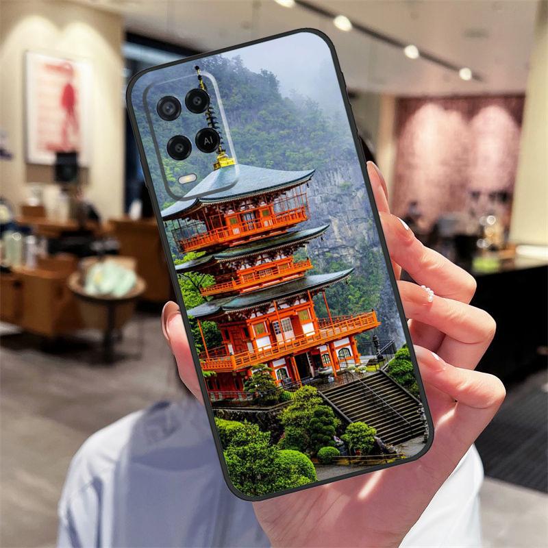 Японский храм Киото Чехол для Oppo A94 A74 A54 A18 A38 A58 A78 A98 A40 A60 A80 A16 A76 A96 A15 A17 A77 A57S