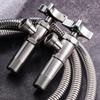 1 Set Thickened Triangle Valve For Hot And Cold Water Stainless Steel Bathroom Quick Opening Triangle Valve Faucet Accessories