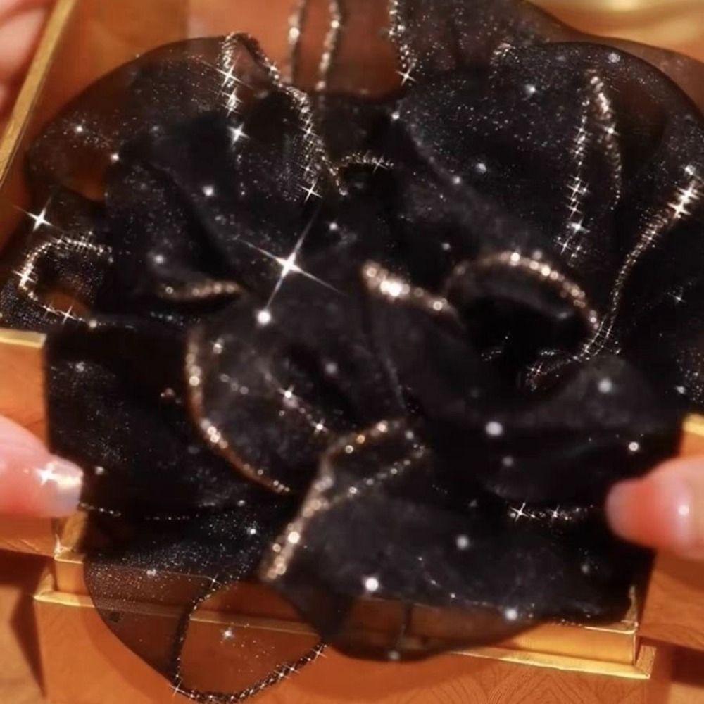 Черная большая резинка для волос Высокоэластичная резинка-пузырь для волос Модная резинка для пучка Для женщин девушек