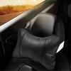 Car Seat Headrest Covers Car Leather Breathable Safety Pillow Auto Car Universal Head Neck Rest Pillow Pad For Car Travel Pillow