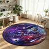 Space Celestial (72) Theme Round Crystal Velvet Rug Custom Name Text Personalized Floor Mat Home Decor Non Slip Crystal Carpet