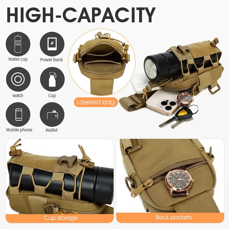 Sling Front Chest Bag Outdoor Water Bottle Pouch Hiking Trekking Phone Crossbody Climbing Shoulder Backpack Fanny Pack