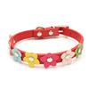 PU Pet Collar A Row of Small Flower Dog Collars, Pet Supplies Wholesale Dog Chain Foreign Trade