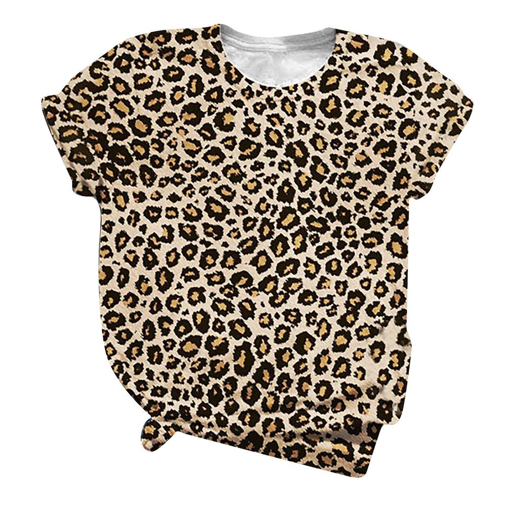 XL-7XL Plus Size Leopard Tee Butterfly Digital 3D Printed Short Sleeved T-shirt Men Women Couple Round Neck Top