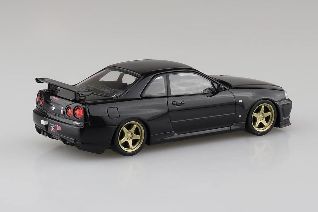 Aoshima Bunka Kyozaisha The Snap Kit Series Nissan R34 Skyline Custom Wheel Пластиковая модель 1/32 GT-R (Черная жемчужина) Цветовая кодировка № 11-SP2