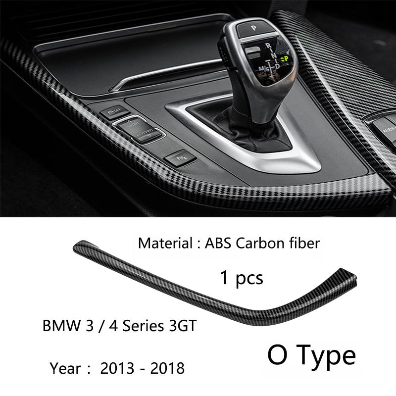 Carbon Fiber Car Styling Interior Gear Shift Knob Cover Multimedia Button Panel Trim Sticker For BMW F30 F32 F34 F36 Accessories