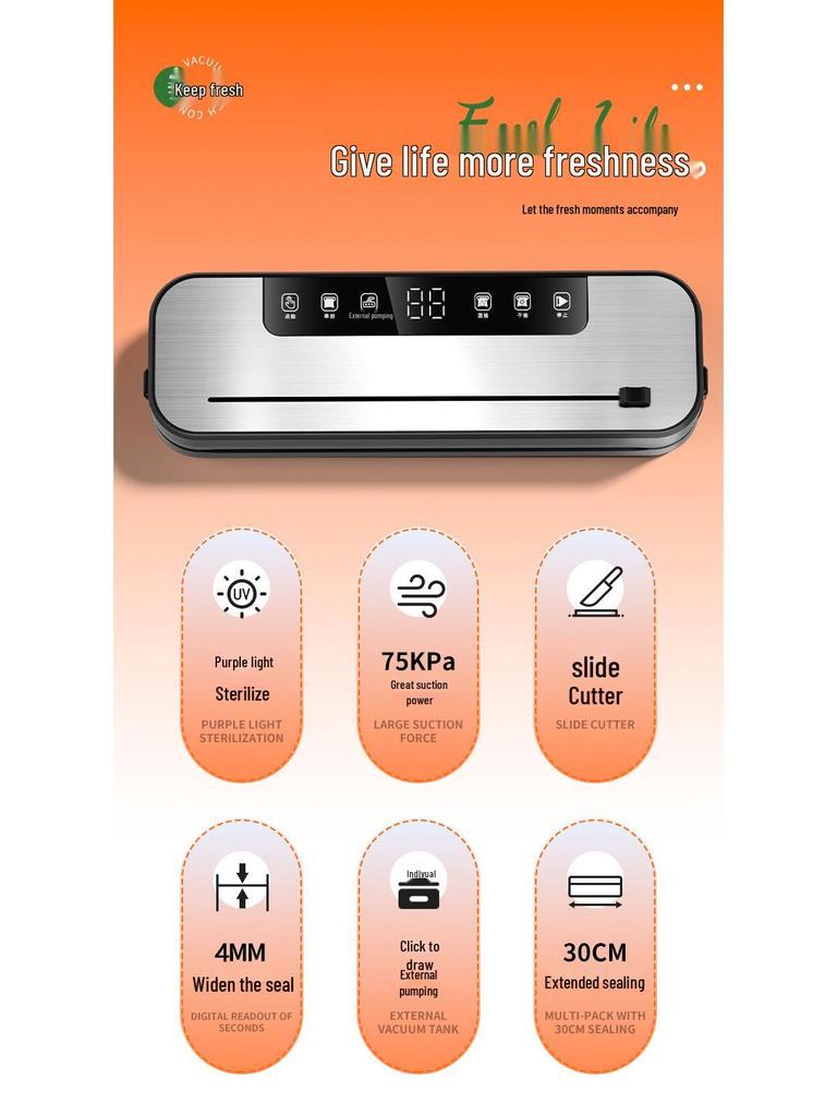 Автоматический вакуумный упаковщик для дома и коммерческого использования - Машина для сохранения и упаковки продуктов