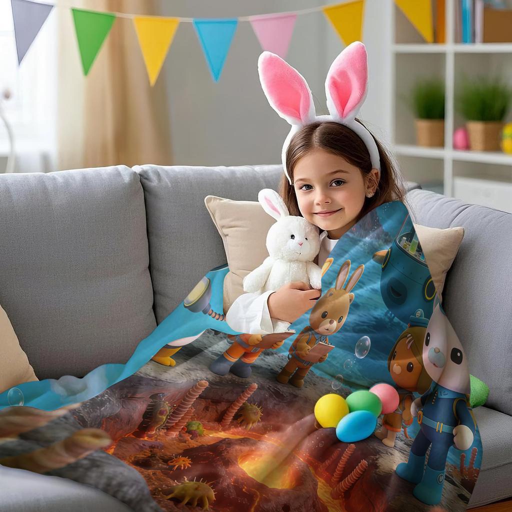 Octonauts Volcano Adventure Cute Cartoon Print Fleece Blanket for Boys Girls Quality Super Soft Blanket for Travel Office Home