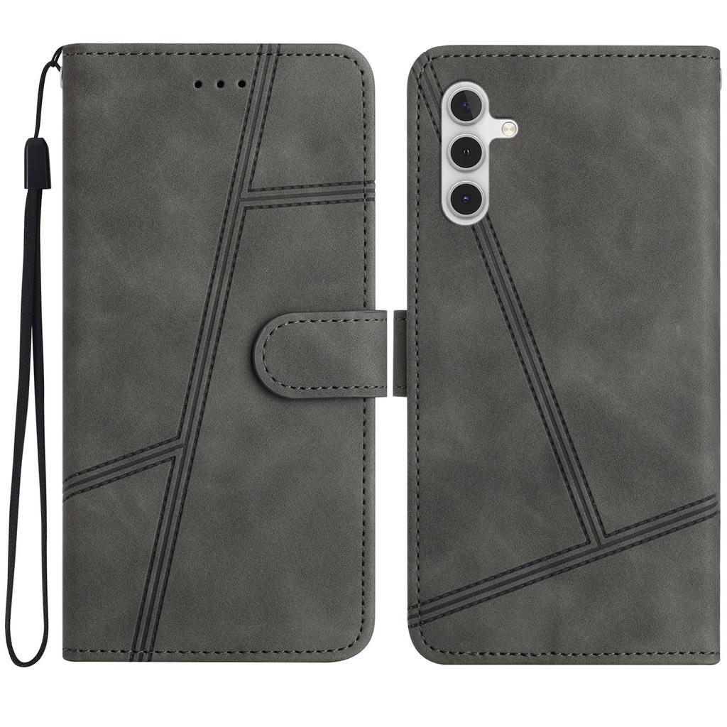 For Samsung Galaxy A26 5G Case Flip Leather Retro Phone Cover Lines Imprinted