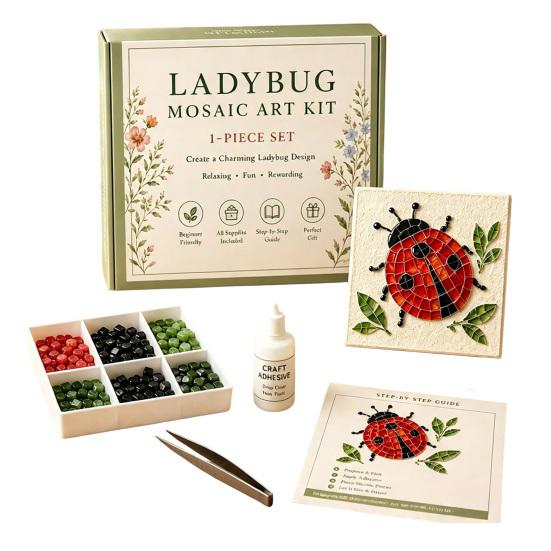 Набор для создания мозаики из морского стекла, Набор для рукоделия «Цветок и Насекомое» DIY для начинающих с разноцветными элементами, для взрослых и начинающих, Ручная работа, Настенный декор