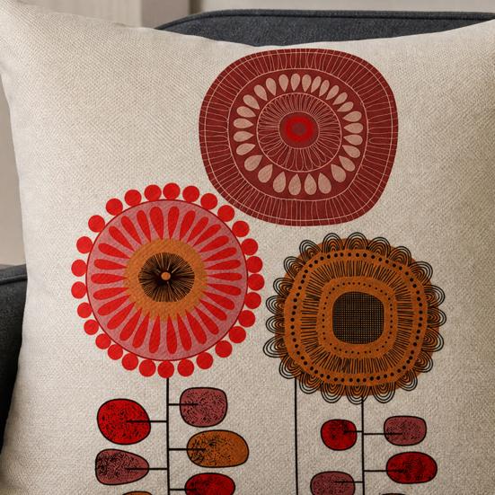 Hand Drawn Abstract Pillowcase, Single-Sided Print Cushion Cover, with Solid Back Decorative Throw Pillow, for Sofa Bed Chair Home Decor