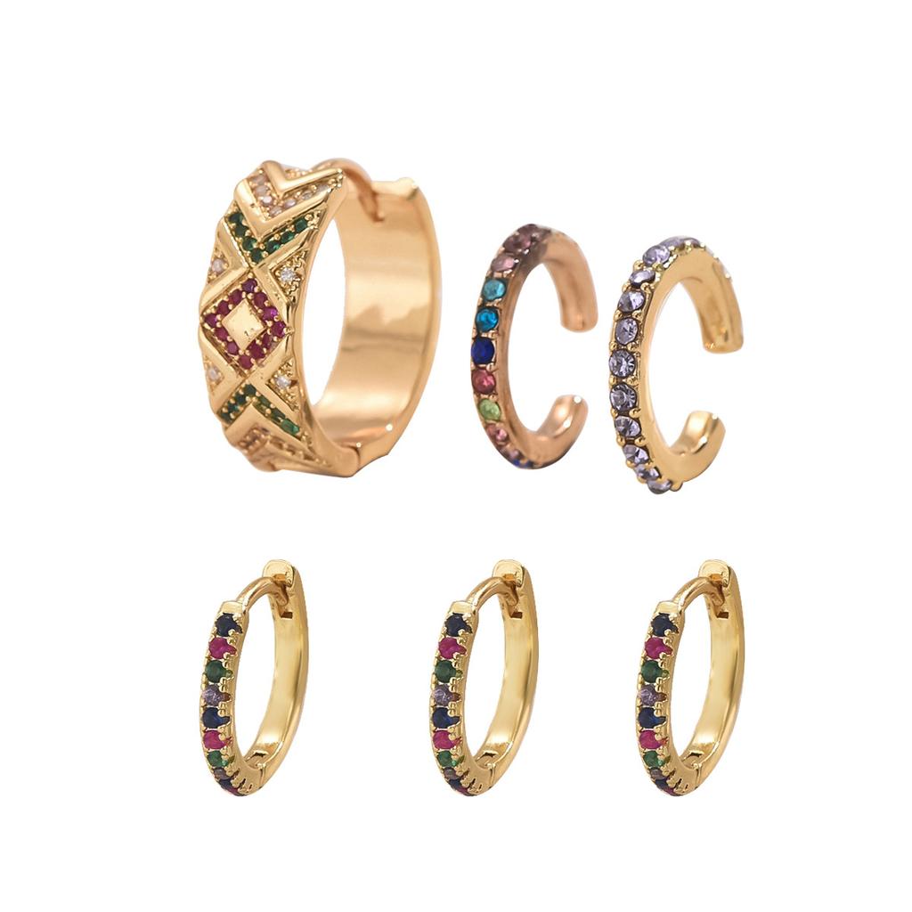 Легкие роскошные модные серьги-гвоздики с простой инкрустацией из цветного циркония, серьги-пряжки