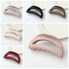 Safe Elastic Plastic Hair Claw Korean Style Solid Color Shark Clip Semilune Shaped Hair Claw  Girls