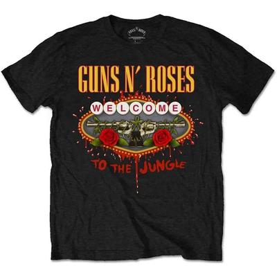 РЕДКИЙ! Футболка Guns N' Roses Welcome to the Jungle Черная Новая ГОРЯЧАЯ Унисекс Футболка