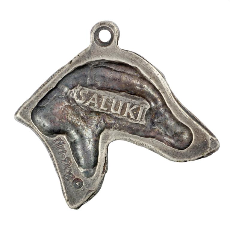 Saluki, Persian Greyhound, Arabian hound - Dog necklace in gift box, silver-plated locket for dog fan, striking pendant by Art-Dog brand