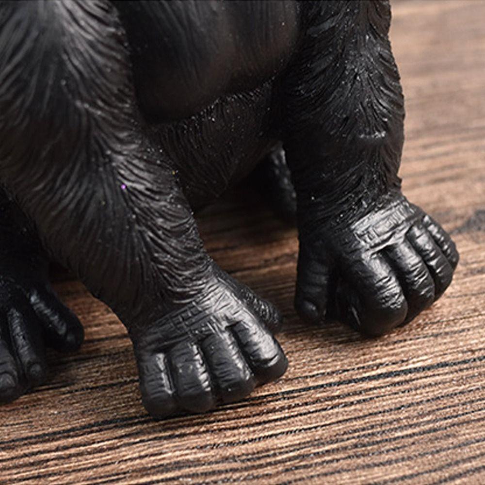 Черное золото горилла настольное украшение ручной работы фигурка животного смешная горилла статуэтка Кинг-Конга детский подарок