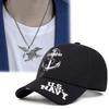 2Pcs Anchor Embroidery Baseball Hat Eagle Pendant Necklace Set Fashion Casual Sports Men Women Hundred Shade Cap Duck Tongue Cap