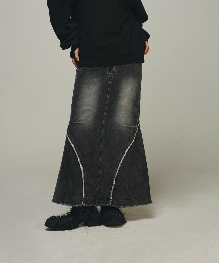 BLR Denim Wide Long Skirt