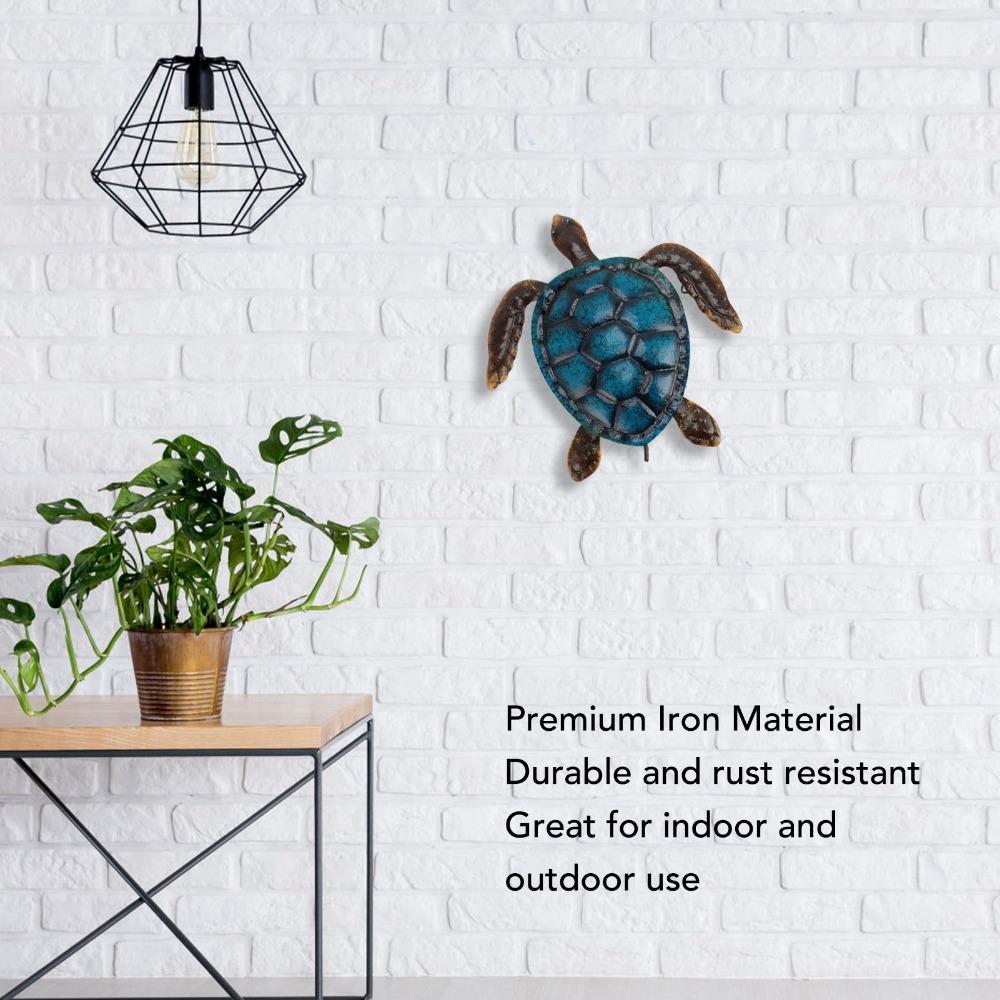 3pcs 3D Ocean Art Sea Turtle Wall Decor Hand Painted Finish Ocean Animal Statue For Bathroom Decor