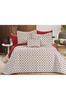 Комплект стеганого постельного белья Brillance 4 шт, Покрывало 250х250, Наволочка 50х70, Двойной размер, Бархат, Свадьба, Кремовый бордовый