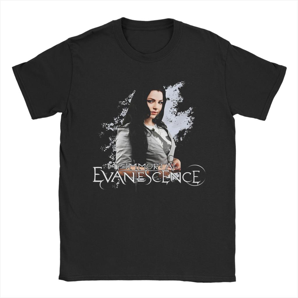 Повседневная футболка Evanescence для мужчин 100% хлопок, короткий рукав, рок-группа, круглый вырез, летний топ