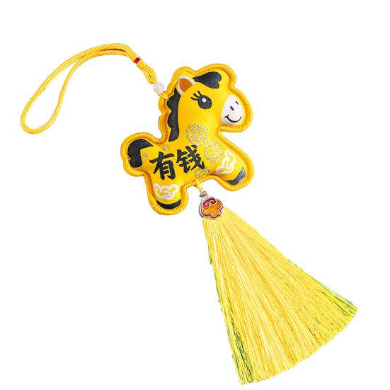 2026 Chinese New Year Horse Lucky Hanging Pendant Zodiac Animal Feng Shui Charm with Tassel/Bell for Spring Festival Wedding Party Car Tree Decor