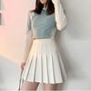 Плиссированная юбка женская летняя белая короткая юбка японская высокая талия тонкая осенне-зимняя клетчатая большая удлиненная полуюбка трапециевидной формы