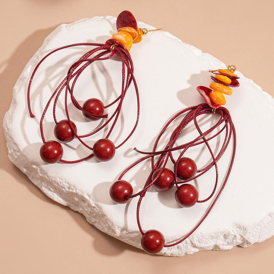 Роскошные серьги-кисточки с красными цветами: Стильные, Дорогие, Акцентные Серьги-Гвоздики для Женщин