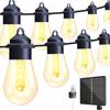 Solar Panel LED Outdoor String Lights 49ft 20 Bulbs Globe String Lights Waterproof Patio Lights for
