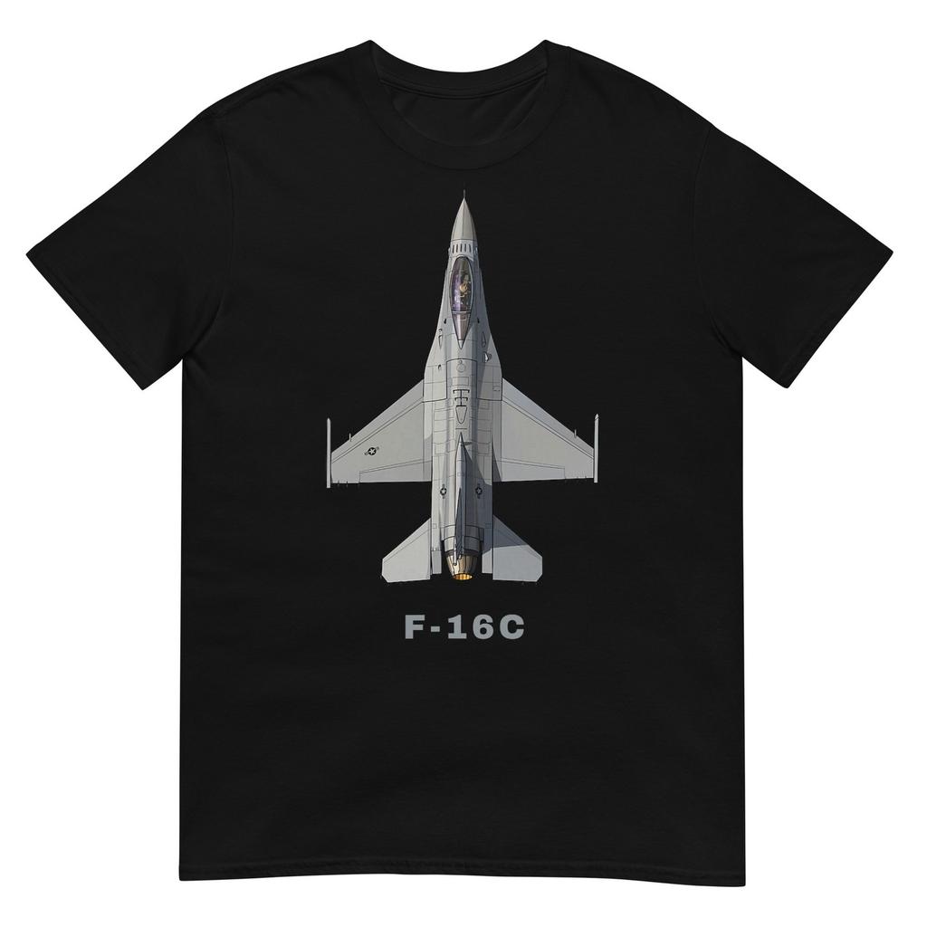 Футболка с изображением истребителя F-16C ВВС США, короткий рукав, повседневная, 100% хлопок