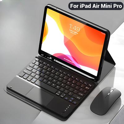 Чехол с клавиатурой планшета для iPad 10,2 7/8/9, чехол для iPad Pro 11 10,5 Air 4/5, чехол для iPad с кожаным защитным чехлом для клавиатуры Bluetooth