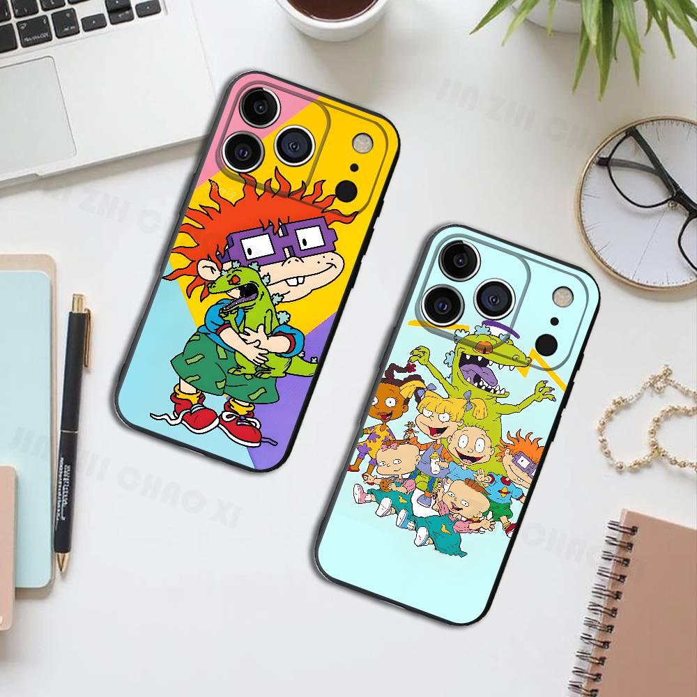 Rugrats Cartoon Silicone Soft Phone Case For IPhone17 16 15 14 13 12 11 Pro Max Plus X XR SE Cover