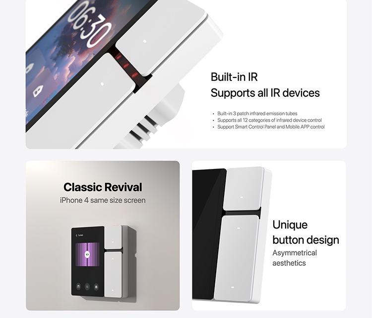 Tuya Умное 3,5-дюймовое сенсорное 3-позиционное реле с шлюзом Alexa и Bluetooth