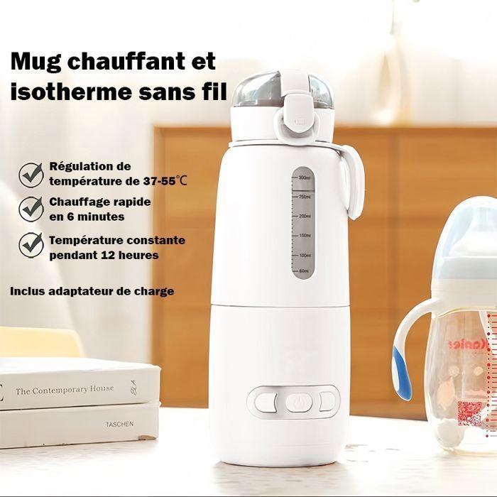 Chauffe Biberon Nomade Portable,Pièce verre amovible,Coque alimentaire,Protection surchauffe,Réservoir acier 316