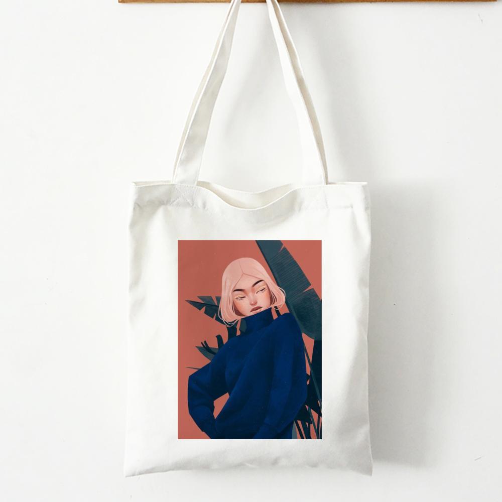 Harajuku Punk Vintage Y2k Эстетическая женская сумка с принтом Vaporwave Art Grunge School Bag Эстетичная холщовая сумка Большая вместительная сумка-шоппер