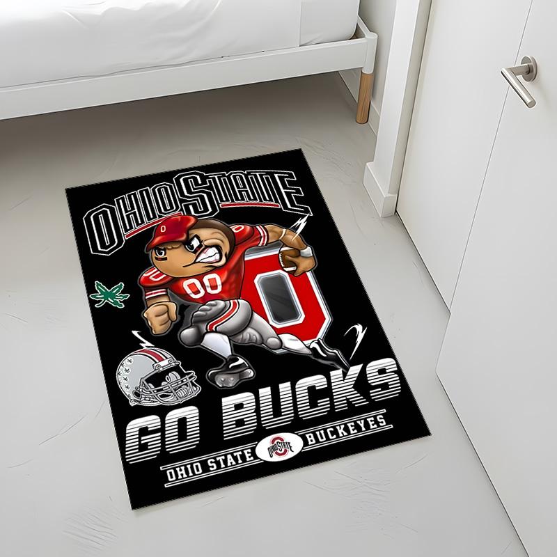 Ohio State Buckeyes (1) Rug Suitable For Living Rooms Bedrooms Computer Rooms Dining Areas And Placement Under Tables And Chairs Also An Ideal Choice