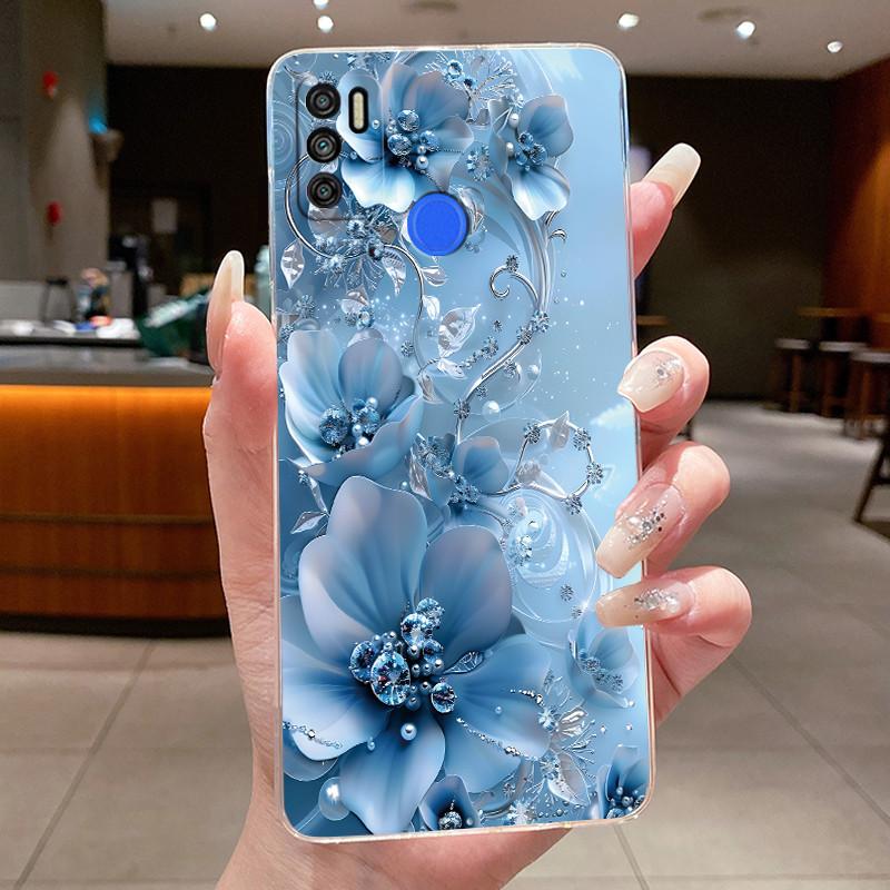 Для Tecno Spark 5 Air 6 Air Spark5 Pro Чехол Цветок Бабочка Бант Корпус Телефона Мягкий Силикон Прозрачный ТПУ Гелевый Чехол