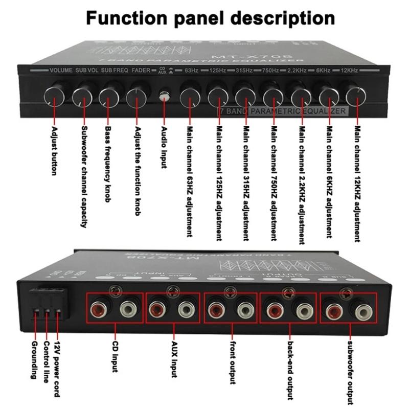 7 Band Car Stereo Equalizer Offering Customizable Sound Setting for Ultimately Listening Pleasure Enhanced Sound Quality
