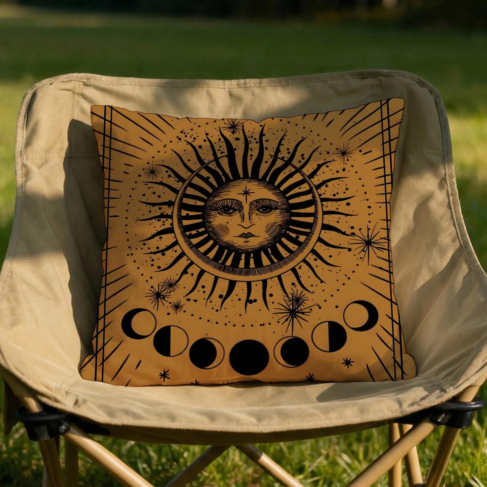 Tarot Sun and Moon Cushion Cover Soft Reversible Durable Pillow Cover MultiScene Use for Home Car Daily Comfort